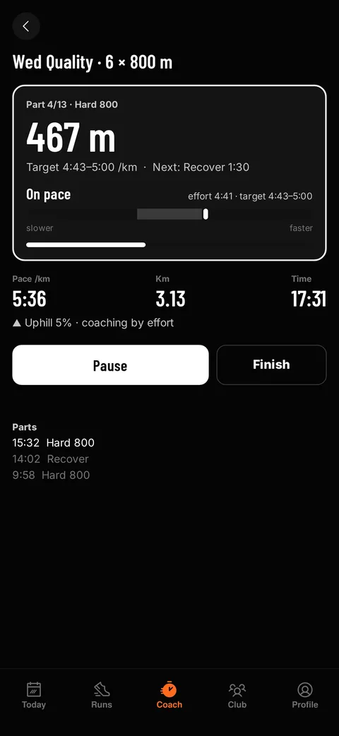 Screen from the Striders app